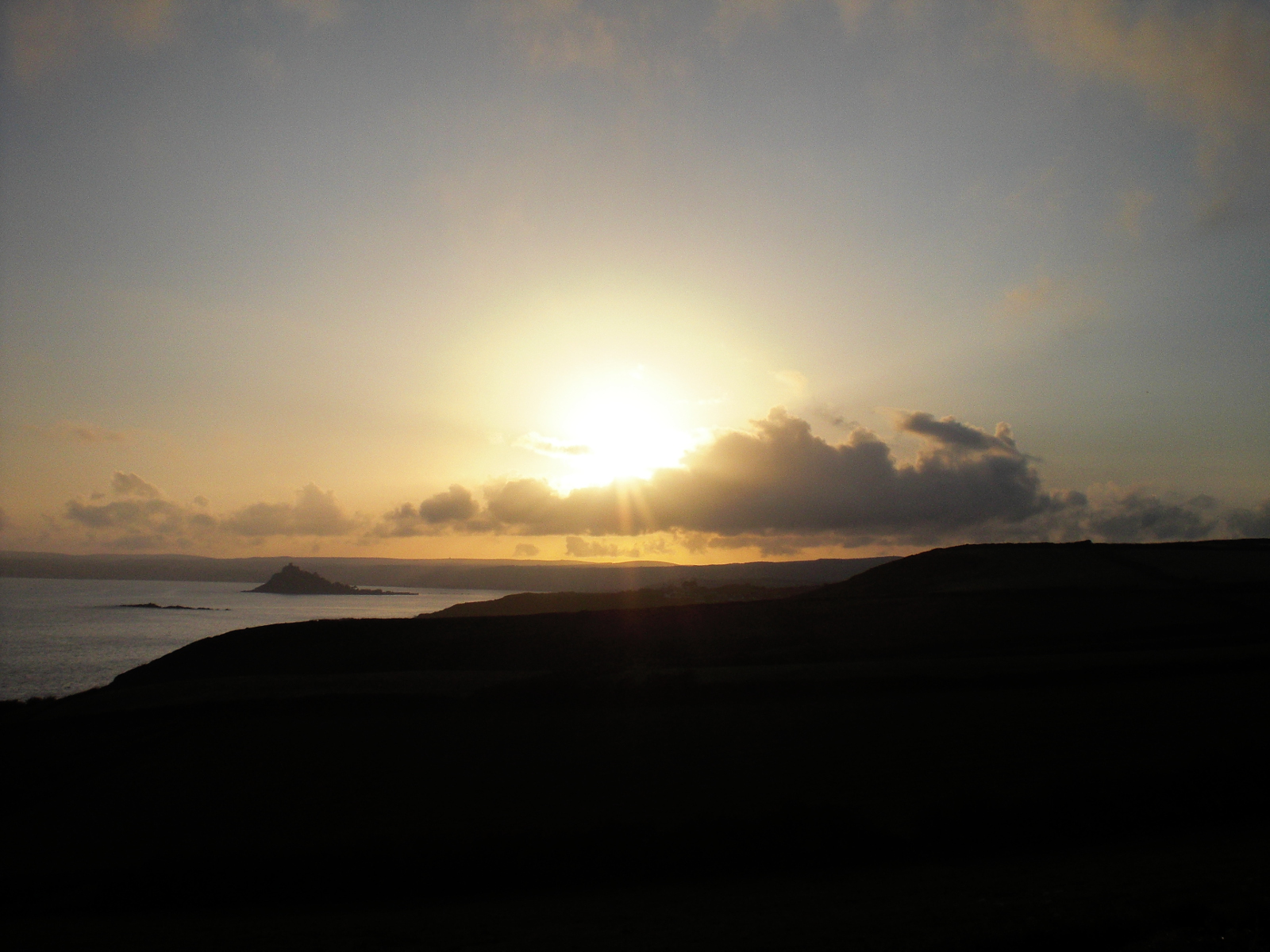 Sundown with the bright and gentle light of the summer